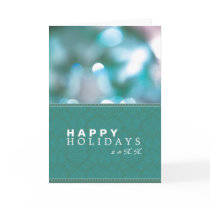 Abstract Lights Damask Holiday Greeting Card