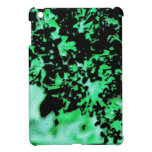 abstract lilac flower clusters on green cover for the iPad mini