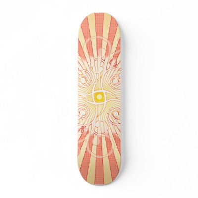 Abstract Lines and Spirals: Custom Skateboard by spiritswitchboard