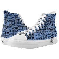 Womens Blue Abstract High Top Shoes