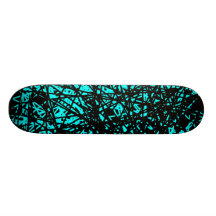 Abstract Lines - Cyan Skate Board Decks