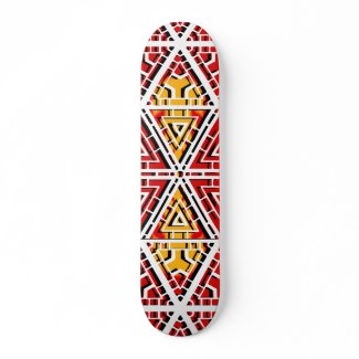 Abstract Lines: Red: Custom Skateboard skateboard