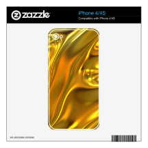 Abstract Liquid Gold Skins For iPhone 4S