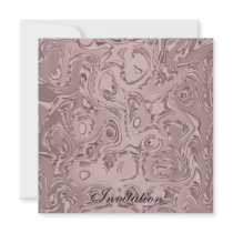 Abstract Liquid Metal Sepia Blush Birthday Event 2 Custom Invitations