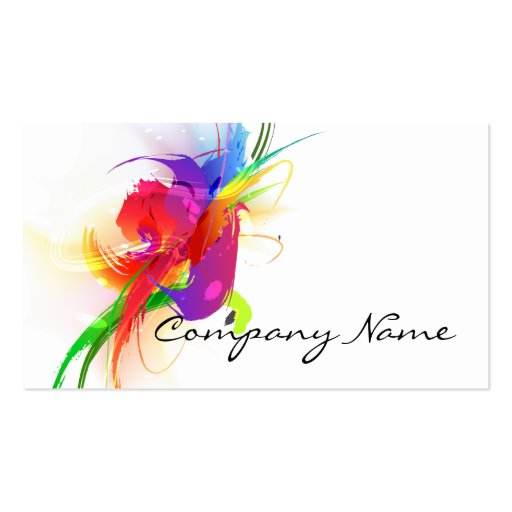Abstract Lorikeet  Paint Splatters Business Cards (front side)