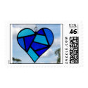 Abstract Love Heart Blue postage by NeilsGlass Abstract Love Heart Blue postage