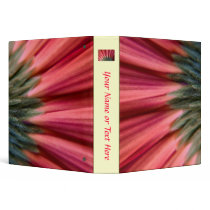 Abstract Macro Red and Pink Gerbera Flower 3 Ring Binder