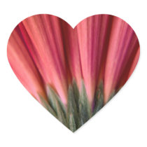 Abstract Macro Red and Pink Gerbera Flower Heart Sticker