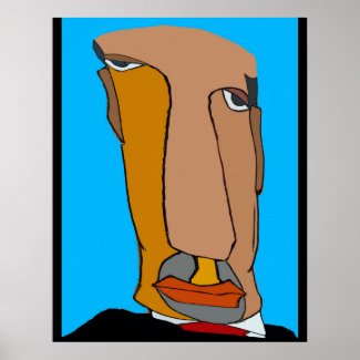 Abstract Man's Face 7 Poster