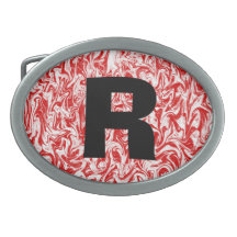 Abstract Marbleized Swirl Oval Belt Buckle
