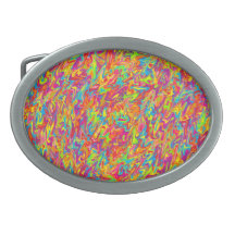 Abstract Marbleized Swirl Oval Belt Buckles