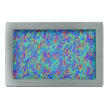 Abstract Marbleized Swirl Rectangular Belt Buckles