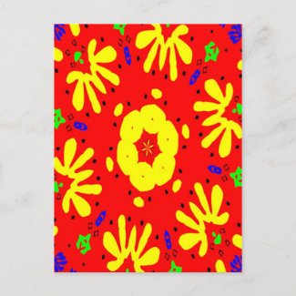 Abstract Matisse Style Shapes postcard