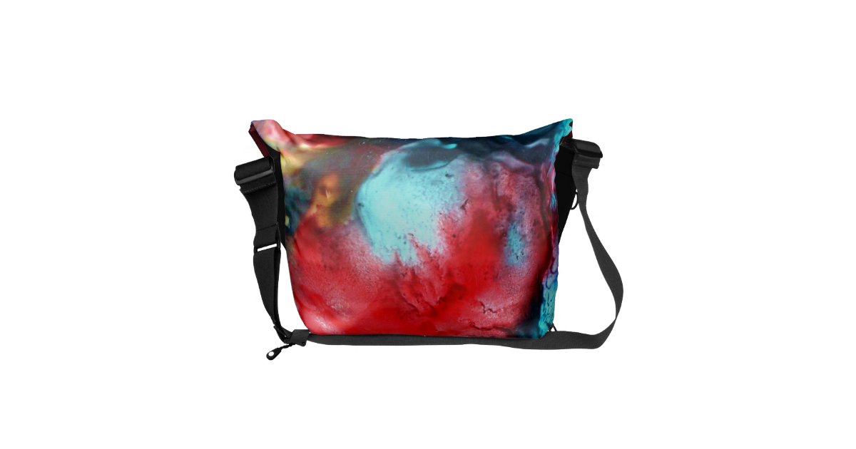 Abstract,Medium Messenger Bag Outside Print Zazzle