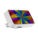 Abstract Metallic Flower Rainbow Color Swirl Speaker System