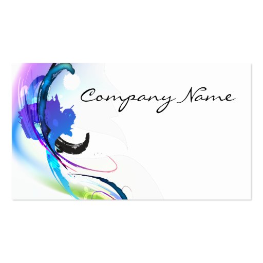 Abstract Morning Glory Paint Splatters Business Card Templates (front side)