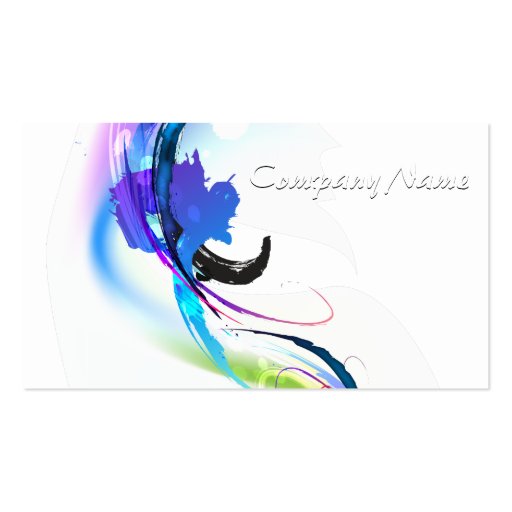 Abstract Morning Glory Paint Splatters Business Card Template (front side)