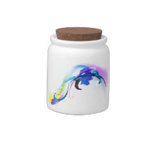 Abstract Morning Glory Paint Splatters Candy Jars