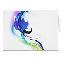 Abstract Morning Glory Paint Splatters Greeting Cards