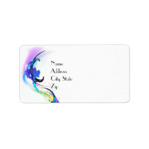 Abstract Morning Glory Paint Splatters Custom Address Label