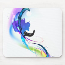 Abstract Morning Glory Paint Splatters Mousepad