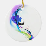 Abstract Morning Glory Paint Splatters Christmas Ornament