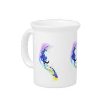Abstract Morning Glory Paint Splatters Drink Pitcher