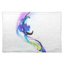 Abstract Morning Glory Paint Splatters Place Mats
