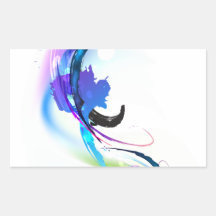 Abstract Morning Glory Paint Splatters Rectangle Stickers