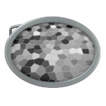 Abstract Mosaic Design Oval Belt Buckle