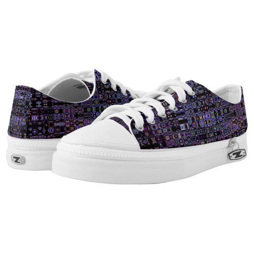 Abstract Mosaic Low Top Shoes