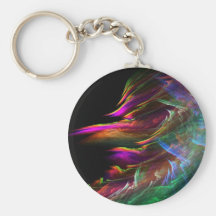 Abstract Multi Color Waves in Motion Keychains