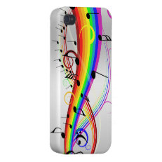 Abstract musical note's and rainbow colors. iPhone 4/4S case