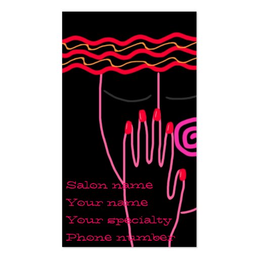 Abstract Nails Manicurist Business Cards (front side)