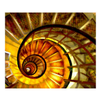 Abstract Nautilus Spiral Staircase posters