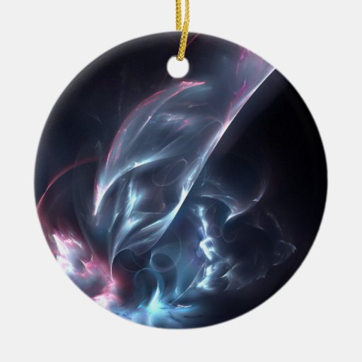 Abstract Nebula Blue and Purple Ornament