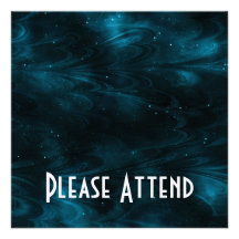 Abstract Nebula Texture - Blue Personalized Invitation