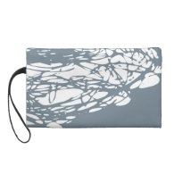 Abstract nest design in gray and white wristlet
