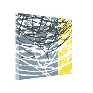 Abstract Nest in Gray and Yellow Canvas Prints