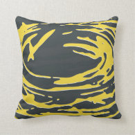 Abstract Nest in Gray and Yellow Pillow