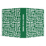 Abstract Network (1.5in) - Forest Green on White Vinyl Binder