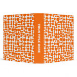 Abstract Network (1.5in) - Orange on White 3 Ring Binder