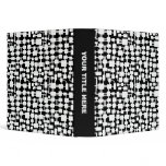 Abstract Network (1.5in) - White on Black 3 Ring Binder