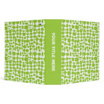 Abstract Network (2.0in) - Martian Green on White 3 Ring Binders