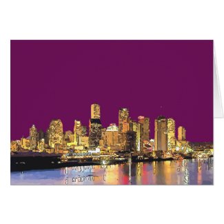 Abstract New Orleans Skyline add text Greeting Card