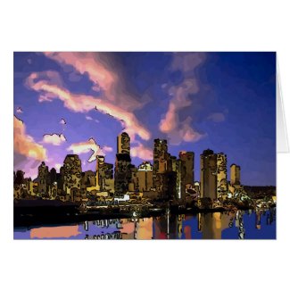 Abstract New Orleans Sunset add text Greeting Card