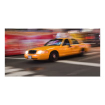 Abstract NYC Taxi Personalized Photo Card