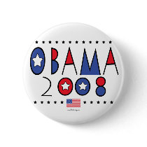 Abstract Obama 2008 Button