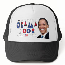 Abstract Obama Pic 2008 Hats
