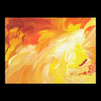 Abstract Orange by Halima Ahkdar posters